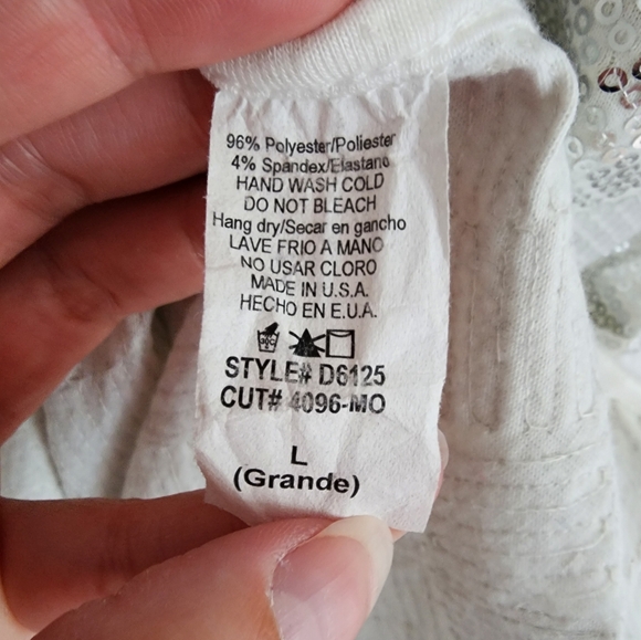 NWT Sequin Dress White & Silver Size L - Picture 5 of 5